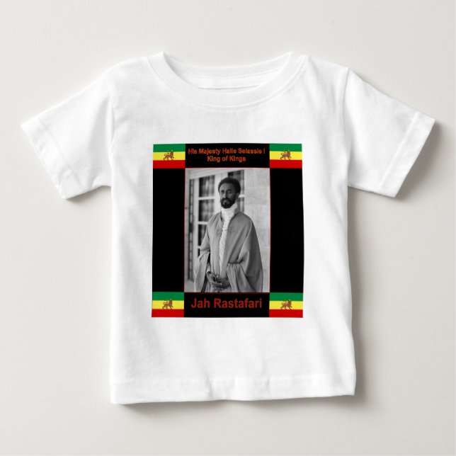 T-shirts Haile Selassie o leão de Judah, Jah Rastafari (Frente)
