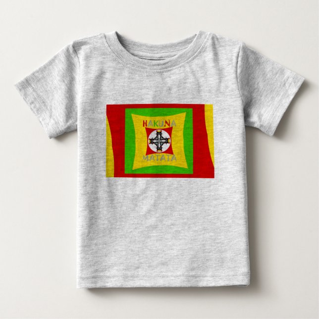 T-shirts Hakuna Matata Rasta Cor Vermelha Ouro Verde (Frente)