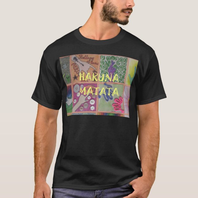 T-shirts Hakuna Matata - Sinal de Arte Impressão (Frente)