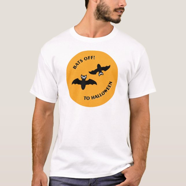 T-shirts Halloween Bats Orange (Frente)