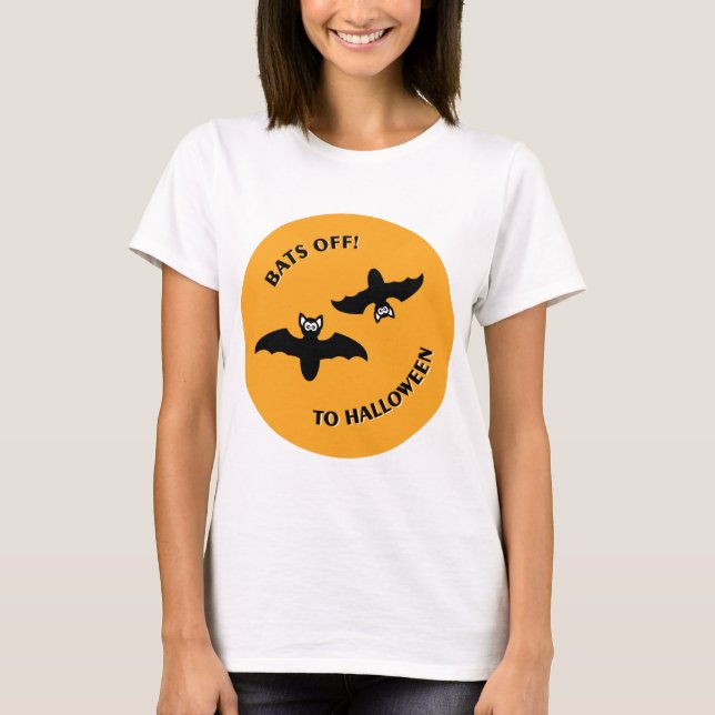T-shirts Halloween Bats Orange (Frente)