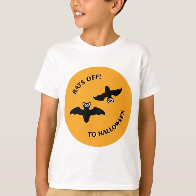 T-shirts Halloween Bats Orange (Frente)