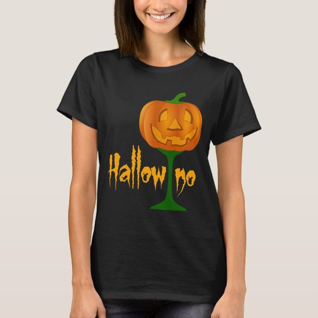 T-shirts Halloween Halloween De Vidro De Pumpkin (Frente)
