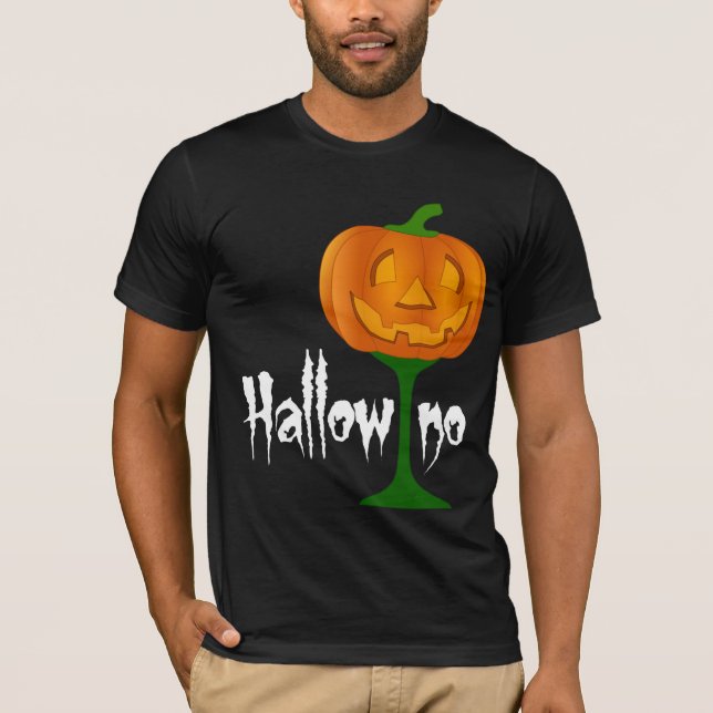 T-shirts Halloween Halloween De Vidro De Pumpkin (Frente)