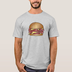 T-shirts Ham e Queijo na Comida do sanduíche Deli do almoço