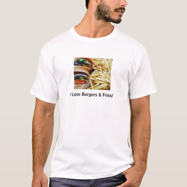T-shirts Hambúrgueres e Batatas Fritas (Frente)