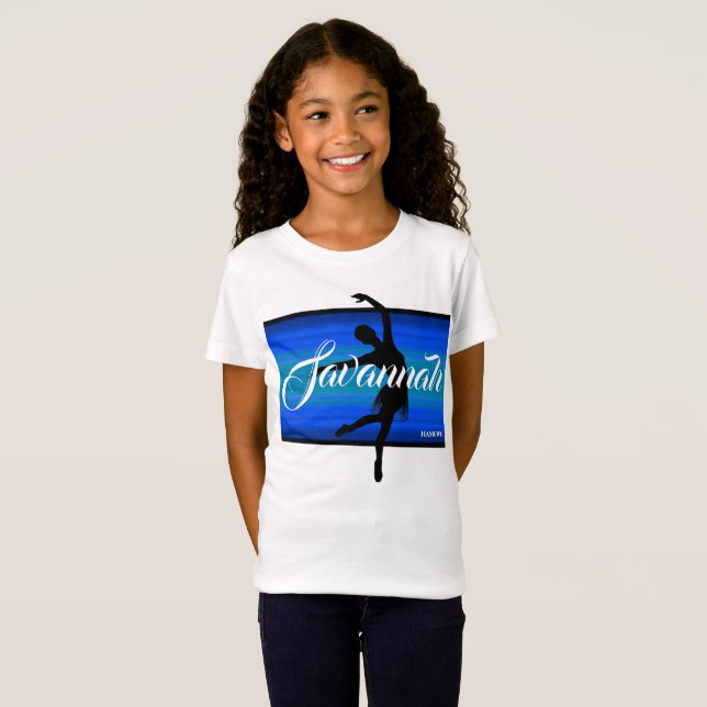 T-shirts HAMbWG - Camisa-T para crianças - Ballerina azul (Frente Completa)
