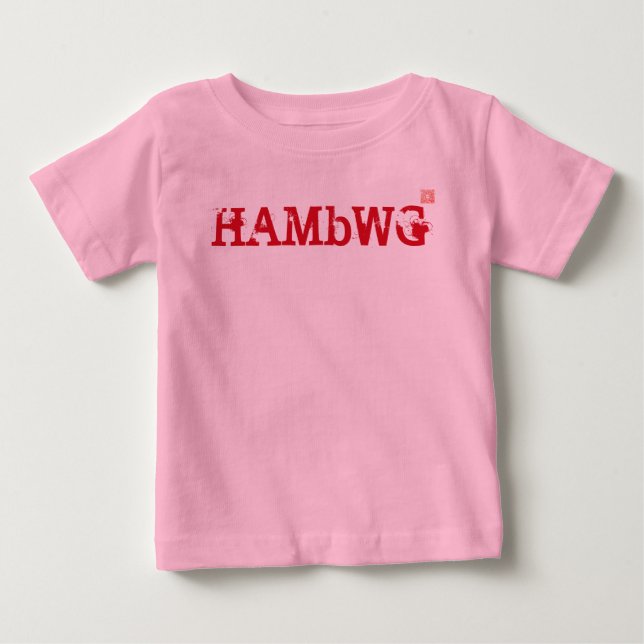 T-shirts HAMbWG - Cor-de-rosa com capuz vermelha (Frente)