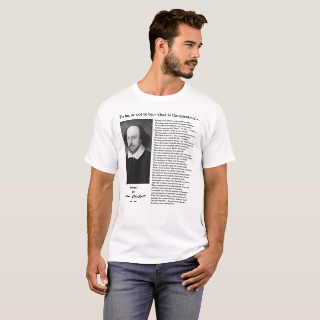 T-shirts Hamlet: William Shakespeare (Frente Completa)