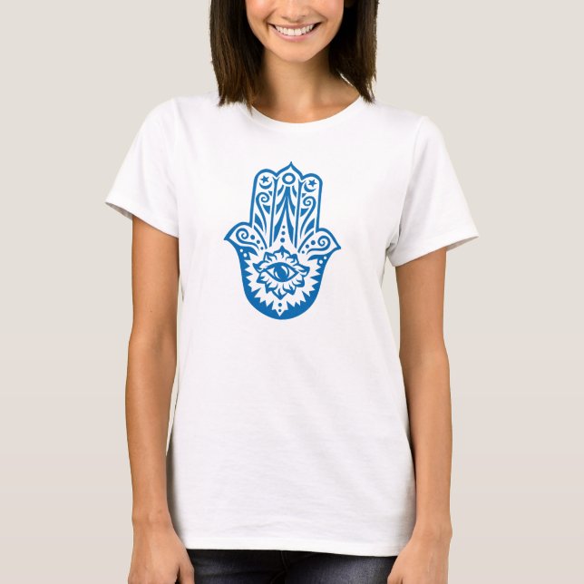 T-shirts Hamsa - mão as Fatima protecção símbolo - (Frente)