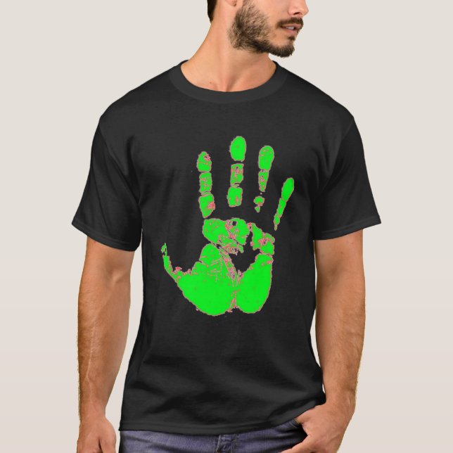 T-shirts Handprint de néon (Frente)