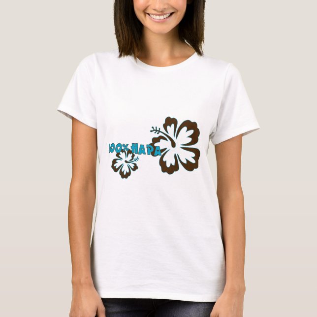 T-shirts Hapa 100% (com hibiscus) (Frente)