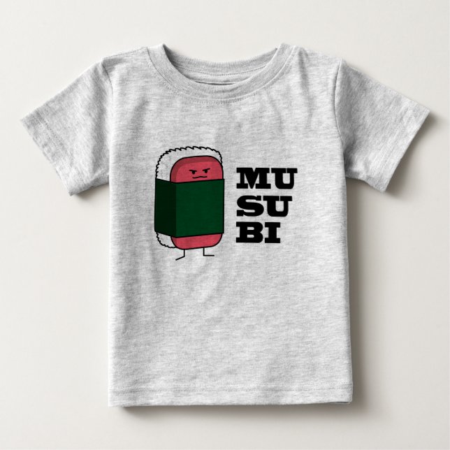 T-shirts Happy Hawaiian Musubi Sushi Nori algas (Frente)