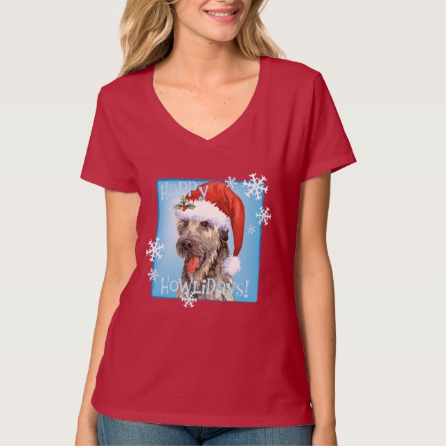 T-shirts Happy Howlidays Irish Wolfhound (Frente)