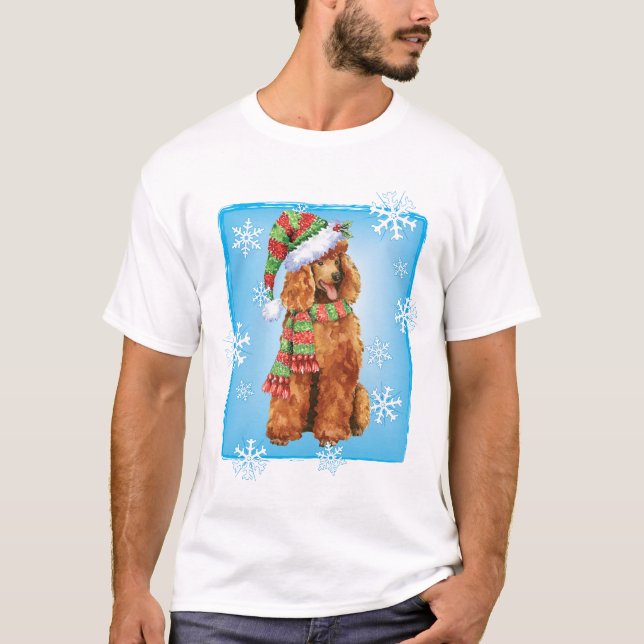 T-shirts Happy Howlidays Poodle (Frente)