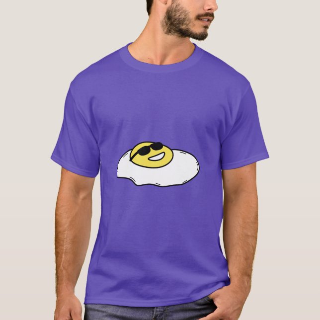 T-shirts Happy Sunny Side Up Ovo com Rosto - Óculos de sol (Frente)