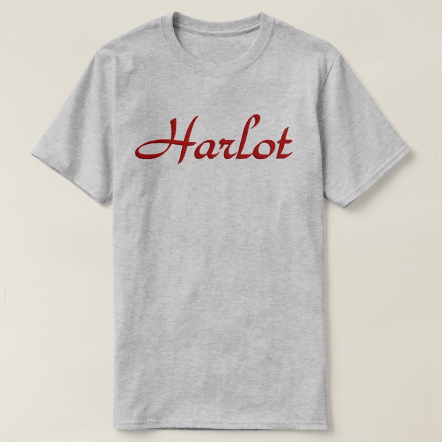 T-shirts Harlot de texto (Frente do Design)