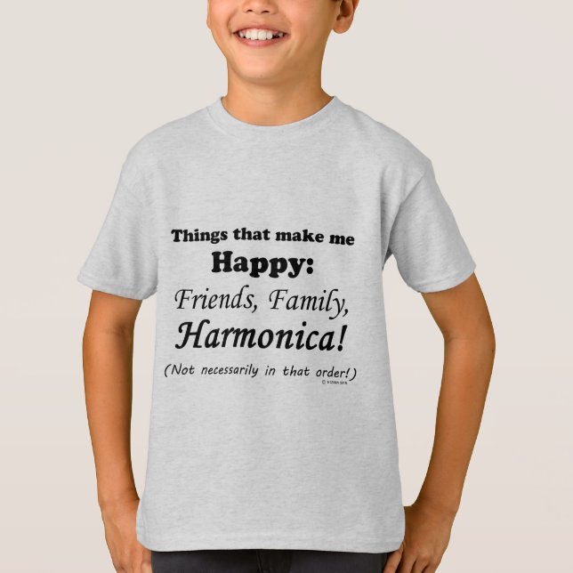 T-shirts Harmonica me faz feliz (Frente)