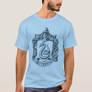 T-shirts Harry Potter   Brasão de Slytherin - Azul Gelo