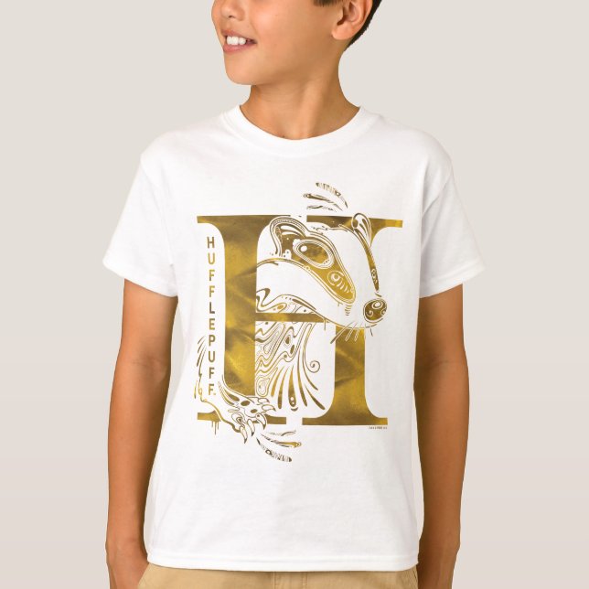 T-shirts Harry Potter | Gráfico Aguamenti HUFFLEPUFF™ (Frente)