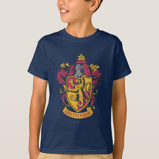 T-shirts Harry Potter| Gryffindor Crest Dourado e Vermelho (Frente)