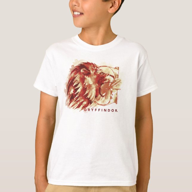 T-shirts Harry Potter | GRYFFINDOR™ Lion Watercolor (Frente)