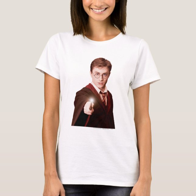 T-shirts Harry Potter Points Wand (Frente)