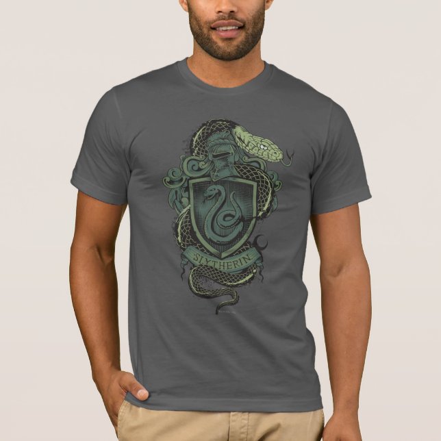T-shirts Harry Potter | Slytherin Crest (Frente)