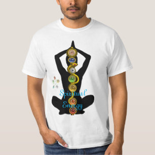 T-SHIRTS HASTE DE ASCLEPIUS 7 CHAKRAS, POSE DE LOTUS DA