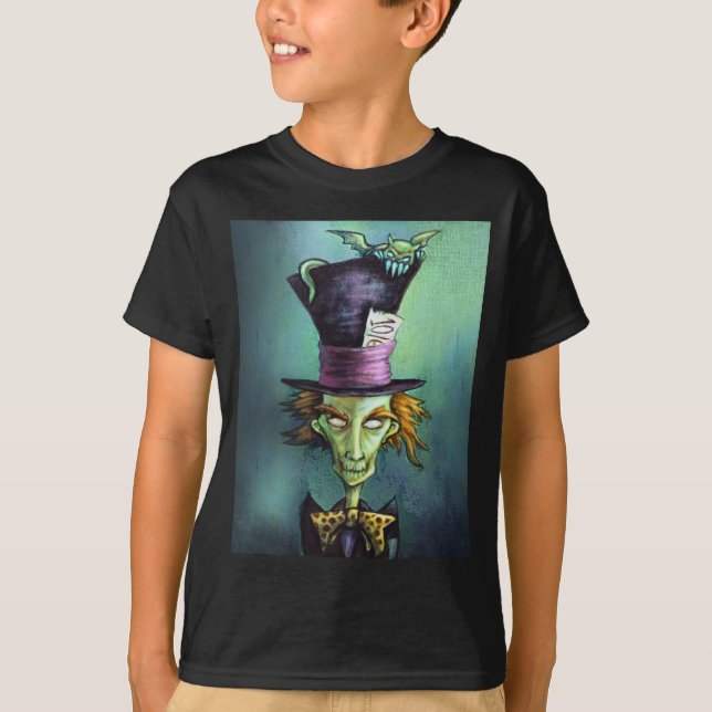 T-shirts Hatter louco escuro de Alice no país das (Frente)