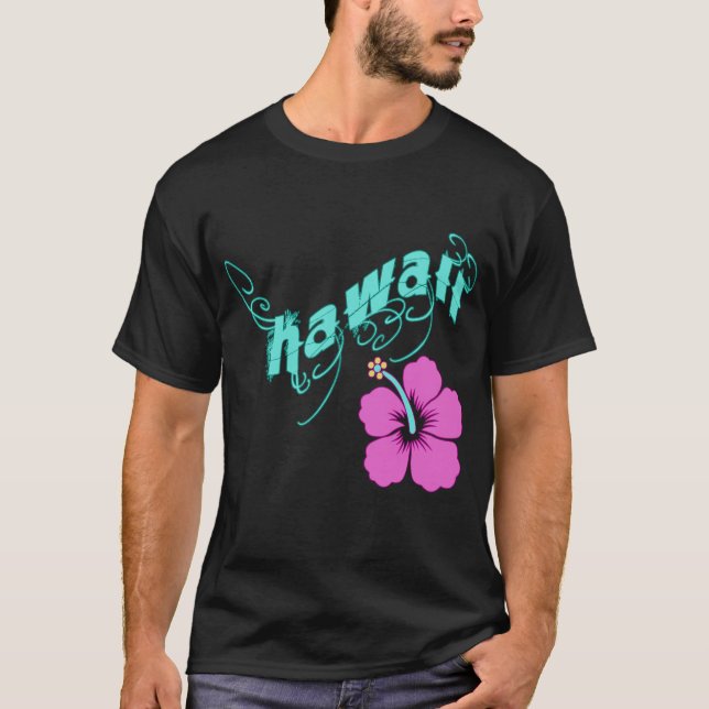 T-shirts Havaí com produtos do hibiscus (Frente)