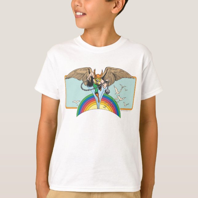 T-shirts Hawkman Voa Através de Sky (Frente)
