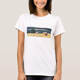 T-shirts Haybales no óleo do montanhês em canvas