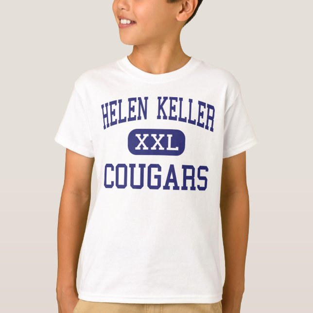 T-shirts Helen Keller Cougars no Oriente Médio (Frente)