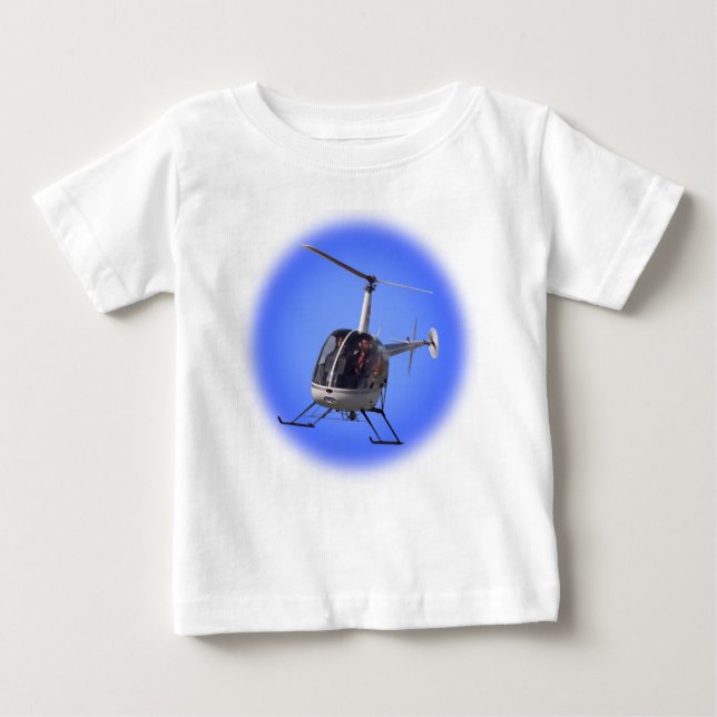 T-shirts Helicopter Baby Shirts Criança de helicóptero (Frente)