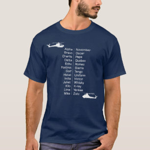 T-shirts helicópteros - Piloto fonético - helicópteros