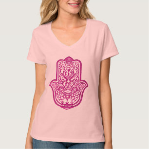 T-shirts Henna Hand of Hamsa (rosa) 2