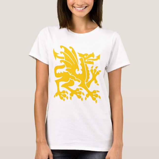 T-shirts Heraldic Dragon 01 - Amber (Frente)