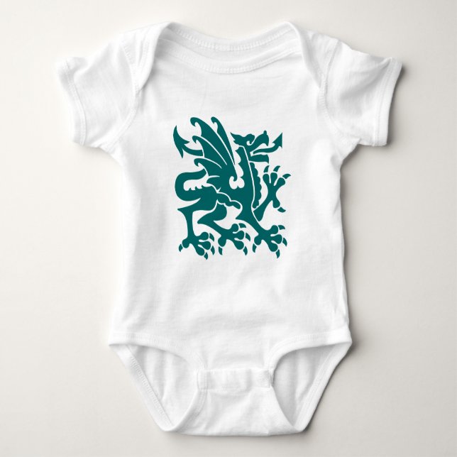 T-shirts Heraldic Dragon 01 - Moss Green (Frente)