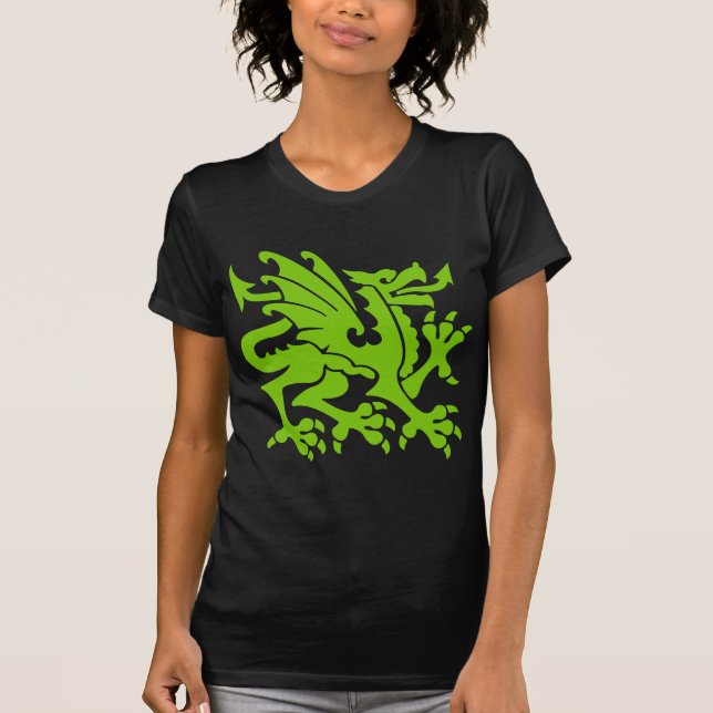 T-shirts Heraldic Dragon 01 - Verde marciano (Frente)