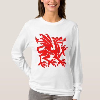 T-shirts Heraldic Dragon 01 - Vermelho