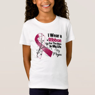 T-shirts Herói da papá em meu cancer do pescoço da cabe