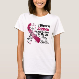 T-shirts Herói do irmão em meu cancer do pescoço da cabe