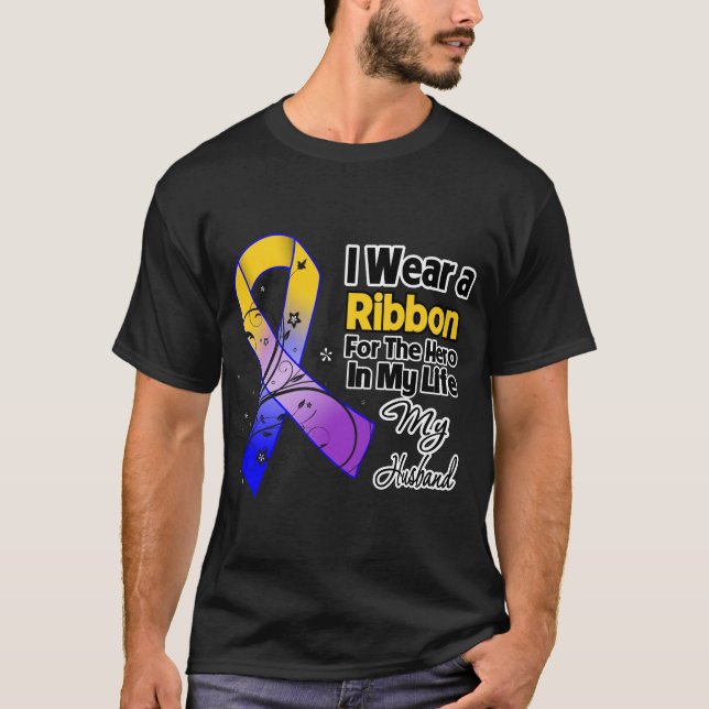 T-shirts Herói do Marido do meu Cancer da Bexiga da Vida (Frente)