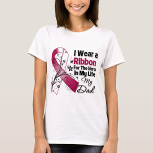 T-shirts Herói do pai em meu cancer do pescoço da cabeça