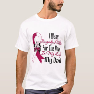 T-shirts Herói principal e de pescoço do cancer meu pai