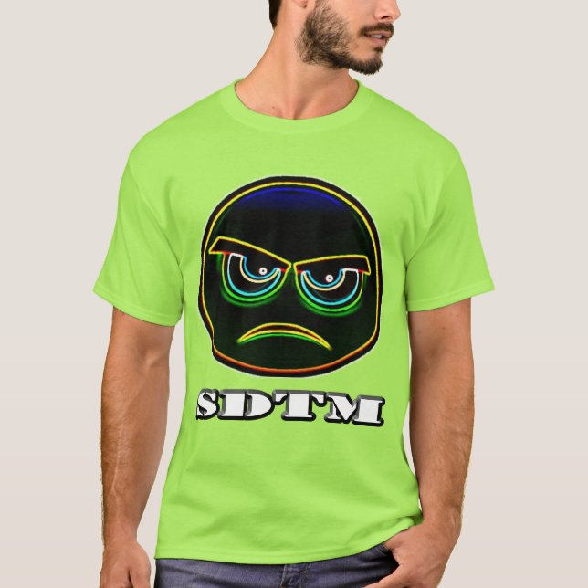 T-shirts Hetero abaixo da cara (SDTM) irritada média (Frente)