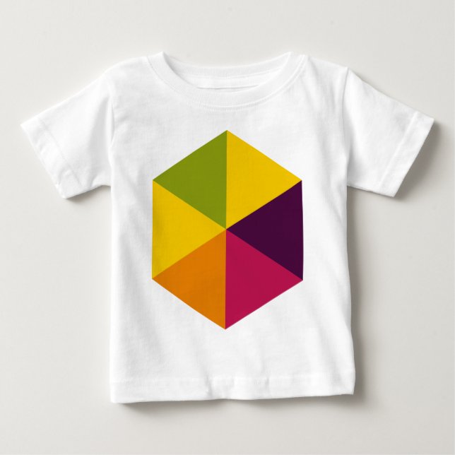 T-shirts Hexágono a cores 01 (Frente)