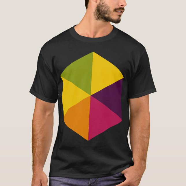 T-shirts Hexágono a cores 01 (Frente)