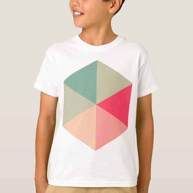 T-shirts Hexágono a cores 04 (Frente)